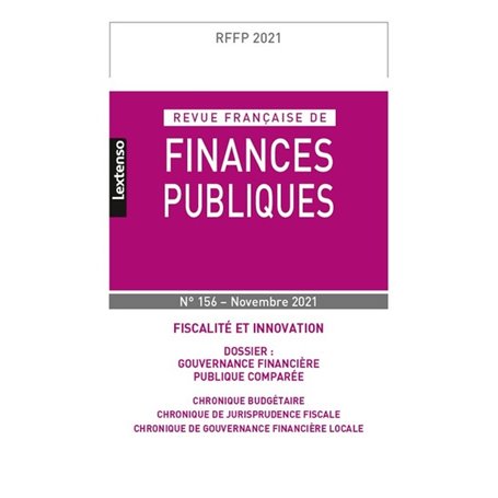 Revue Française de Finances Publiques  N°156 - Novembre 2021