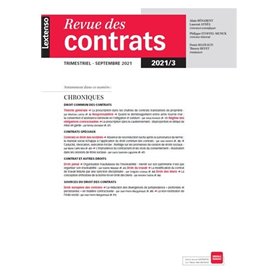 Revue des contrats N°3-2021