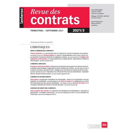 Revue des contrats N°3-2021