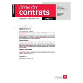 Revue des contrats N°4-2021