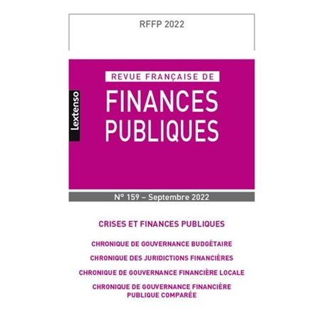 Revue Française de Finances Publiques  N°159-2022