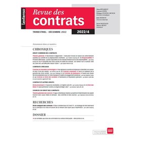 Revue des contrats N°4-2022