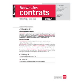 Revue des contrats 1-2023