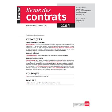 Revue des contrats 1-2023