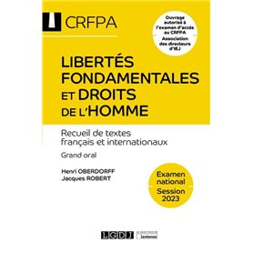 Libertés fondamentales et droits de l'homme - CRFPA - Examen national Session 2023