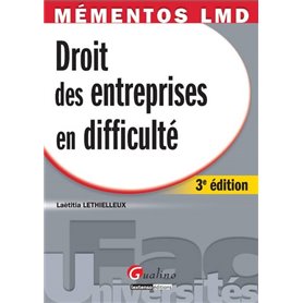 mémentos lmd - droit des entreprises en difficulté - 3ème édition