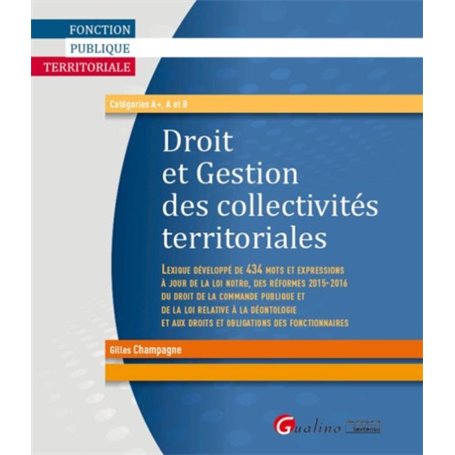 droit et gestion des collectivités territoriales