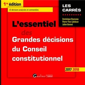 L'ESSENTIEL DES GRANDES DÉCISIONS DU CONSEIL CONSTITUTIONNEL