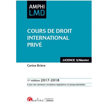 COURS DE DROIT INTERNATIONAL PRIVE