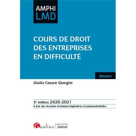 Cours de droit des entreprises en difficulté