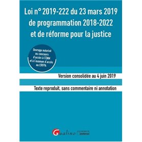 Loi n°2019-222 du 23 mars 2019 de programmation 2018-2022 et de réforme pour la justice (ENM-CRFPA)