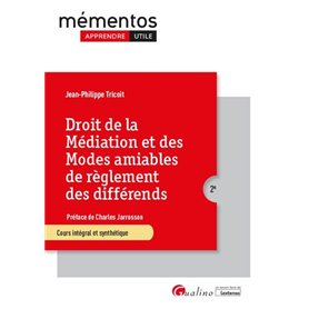 Droit de la médiation et des modes amiables de règlement des différends