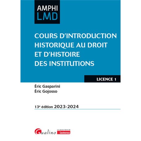 Cours d'introduction historique au droit et d'histoire des institutions