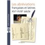 Les abréviations françaises et latines XIVe-XVIIIe siècles