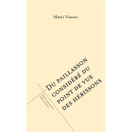 Du paillasson considéré du point de vue des hérissons