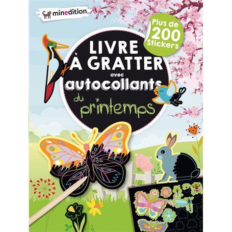 Livre à gratter avec autocollants du printemps