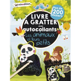 Mon livre d'autocollants à gratter - Les animaux et leurs petits