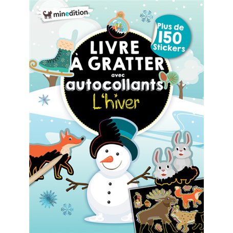 Livre à gratter avec autocollants - L'hiver