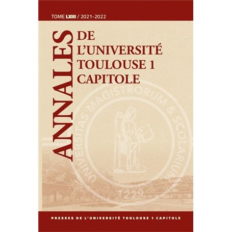 Annales de l'Université Toulouse 1 Capitole Tome LXIII