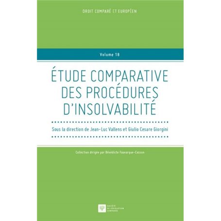 ÉTUDE COMPARATIVE DES DIFFÉRENTES PROCÉDURES D'INSOLVABILITÉ