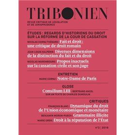 Tribonien Revue critique de législation et de jurisprudence. 3-2019