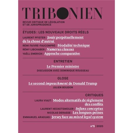 Tribonien. Revue critique de législation et de jurisprudence