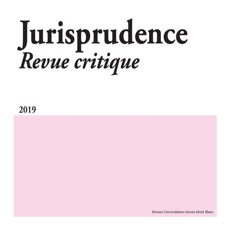 Jurisprudence - Revue critique 2019