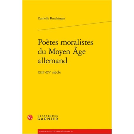 Poètes moralistes du Moyen Âge allemand