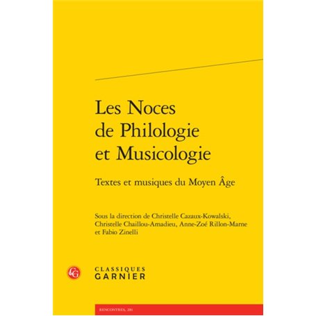 Les Noces de Philologie et Musicologie