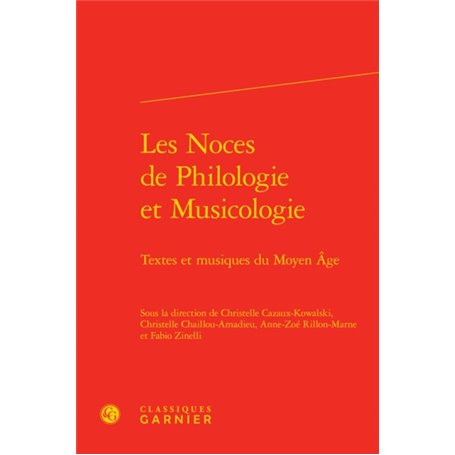 Les Noces de Philologie et Musicologie