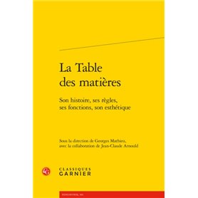 La Table des matières