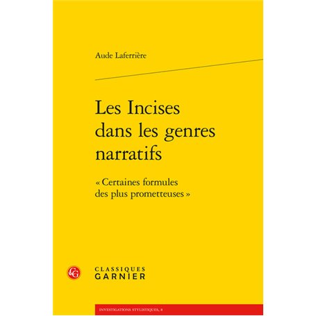 Les Incises dans les genres narratifs