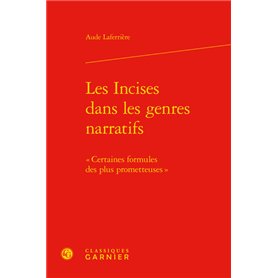 Les Incises dans les genres narratifs