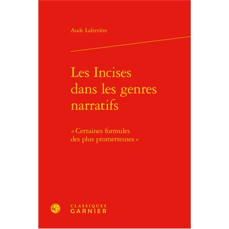 Les Incises dans les genres narratifs