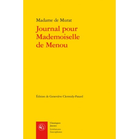 Journal pour Mademoiselle de Menou