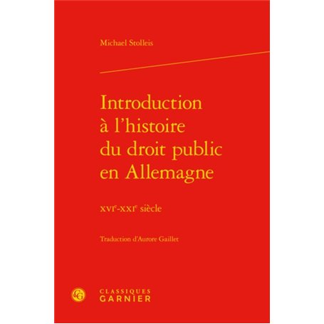 Introduction à l'histoire du droit public en Allemagne