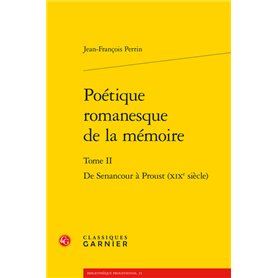 Poétique romanesque de la mémoire