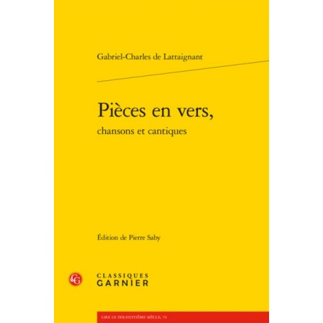 Pièces en vers,