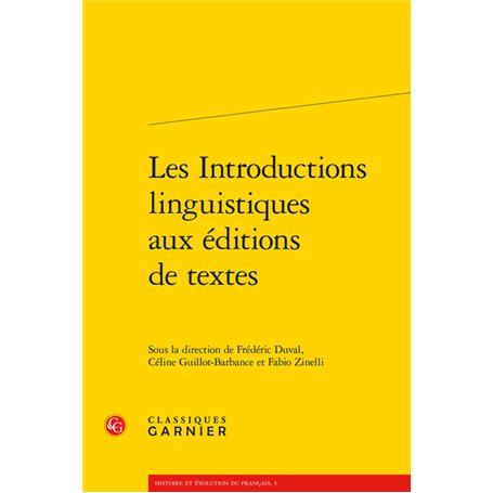 Les Introductions linguistiques aux éditions de textes