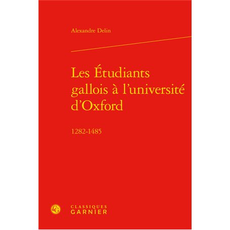 Les Étudiants gallois à l'université d'Oxford