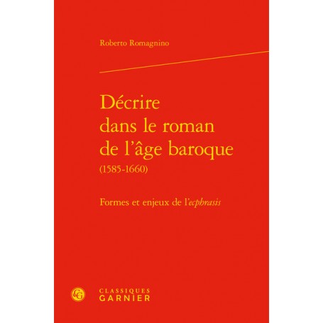 Décrire dans le roman de l'âge baroque