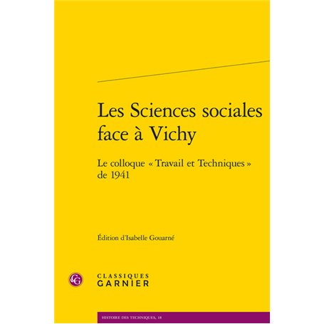 Les Sciences sociales face à Vichy