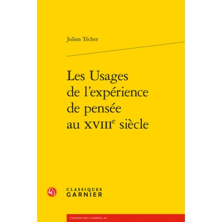 Les Usages de l'expérience de pensée au XVIIIe siècle