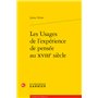 Les Usages de l'expérience de pensée au XVIIIe siècle