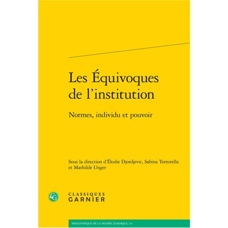 Les Équivoques de l'institution