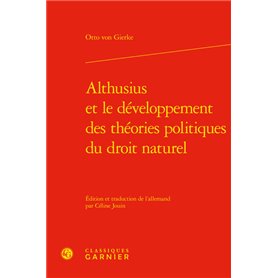 Althusius et le développement des théories politiques du droit naturel