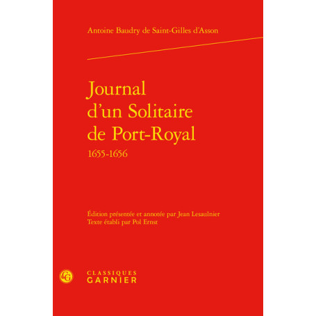 Journal d'un Solitaire de Port-Royal