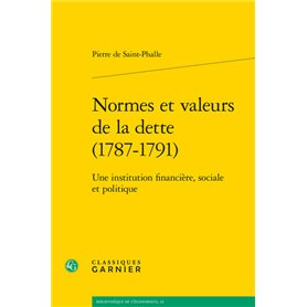 Normes et valeurs de la dette (1787-1791)