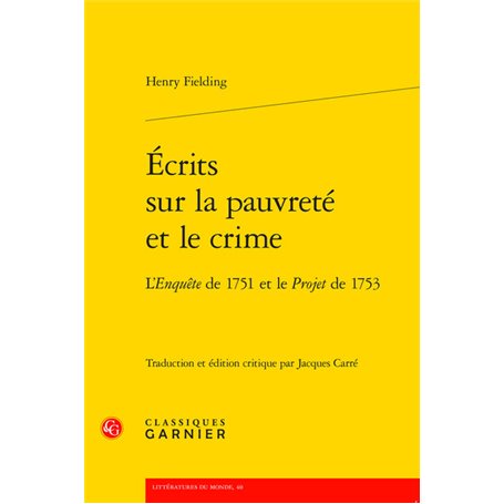 Écrits sur la pauvreté et le crime