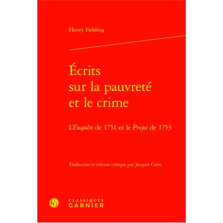 Écrits sur la pauvreté et le crime